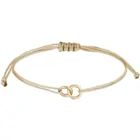 Elli Armkette "Armband Kreis Geo Minimal 925 Silber vergoldet" Gr. 160, beige, Armbänder, Damen, Silber 925 (Sterlingsilber), Armkette