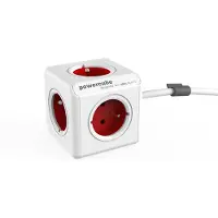 Allocacoc PowerCube, 1,5 m, Drinnen, Typ E, Typ E, 1 mm², Rot, Weiß