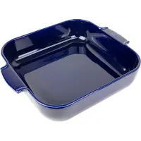 Peugeot Auflaufform APPOLIA Keramik quadratisch, 36 x 36 x 7 cm, Robuste Keramikschale ideal für Aufläufe, Gratins und Braten, Farbe: blau