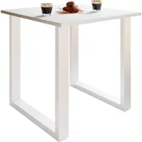 VCM Holzesstisch | H. 76 x B. 80 x T. 80 cm|hochwertiges und massives Fußgestell | Füße aus Eisen | Küchentisch - Xona U