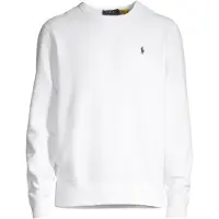 Ralph Lauren für Herren. 710766772009 Weißes RL Fleece-Sweatshirt (M), Lässig, Baumwolle