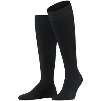 Falke Energizing Wool Herren Kniestrümpfe, 45-46, Schwarz, Uni, Schurwolle