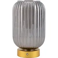 Näve LED-Deko-Tischlampe 5305558 Akku Schirm rauchgrau