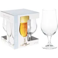 Excellent houseware Stielgläser POKAL Gläser-Set Biergläser Cocktailgläser 370 ml 4 Stück