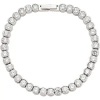 Leonardo Armband "Cremona", silber (edelstahlfarben, kristallweiß, kristallweiß), Armbänder, Damen, 18,5cm, Edelstahl, Armband, mit Zirkonia (synth.)