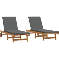 vidaXL Sonnenliege 2 stk. Massivholz Akazie Braun