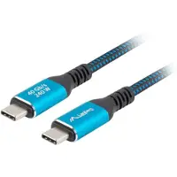 Lanberg CA-CMCM-45CU-0020-BK, 2 m, USB C, USB C, 40 Gbit/s, Schwarz, Blau