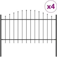 vidaXL Gartenzaun WOERDEN 4 stk. 170 x 140 cm Grau