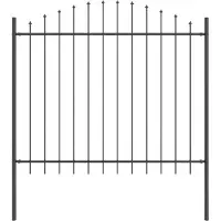 vidaXL Gartenzaun WOERDEN 170 x 190 cm Pulverbeschichteter Stahl Grau