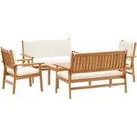 vidaXL Gartensofa-set 5 Stk. 4-Sitzanzahl Braun Massivholz Akazie