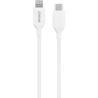 Deltaco IPLH-452, 2 m, Lightning, USB C, Stecker, Stecker, Weiß