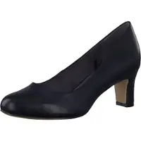 Jana Damen Pumps mit Blockabsatz Vegan, Black, 42