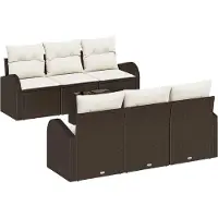 vidaXL Gartensofa-set 7 stk. Braun Poly-Rattan