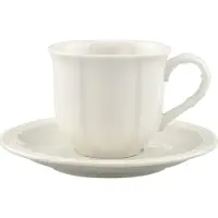 Villeroy & Boch Tasse "Espressotasse mit Untertasse Manoir 80 ml weiß", weiß, Porzellan, Trinkgefäße, Tasse