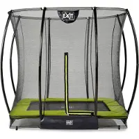 Exit Silhouette Trampolin 153x214cm, mit Sicherheitsnetz, Bodentrampolin, Rechteckig, für Kinder, Grün