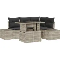 vidaXL Gartensofa-set 5 stk. Hellgrau Poly-Rattan