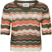 Pepe Jeans für Damen. PL702205 Hollis mehrfarbiger Pullover (L), Lässig, Acryl