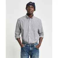 Gant für Herren. 3000130 Hemd Regular Fit schwarz gestreiftes Popeline-Hemd (XS), Lässig, Baumwolle, Klassisch, Langarm