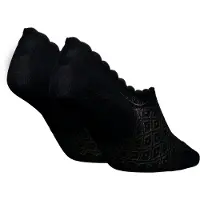 Calvin Klein Füßlinge "CK WOMEN FOOTIE HIGH CUT 2P DIAMOND" 2 Paar, Mit gewelltem Rand und tollem Muster