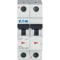 Eaton 305868 Leitungsschutzschalter, 8 A, 2p, Charakteristik: C, DC FAZ-C8/2-DC