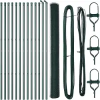 vidaXL Bodenmontierter Sechseckzaun 25 x 1,5 m PVC-beschichteter Stahl
