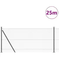 vidaXL Sechseckzaun mit Betonsockel 25 x 0,8 m PVC-beschichteter Stahl