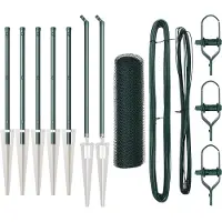vidaXL Sechseckzaun mit Pfosten 10 x 0,5 m PVC-beschichteter Stahl