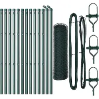 vidaXL Bodenmontierter Sechseckzaun 25 x 0,6 m PVC-beschichteter Stahl