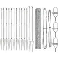 vidaXL Sechseckzaun mit Pfosten 25 x 1,2 m Verzinkter Stahl Silber