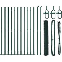 vidaXL Sechseckzaun mit Betonsockel 25 x 0,8 m PVC-beschichteter Stahl