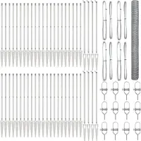 vidaXL Sechseckzaun mit Pfosten 100 x 1,6 m Verzinkter Stahl Silber