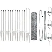 vidaXL Sechseckzaun mit Pfosten 25 x 0,5 m Verzinkter Stahl Silber