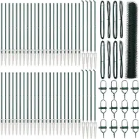 vidaXL Sechseckzaun mit Pfosten 100 x 1,2 m PVC-beschichteter Stahl