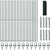 vidaXL Sechseckzaun mit Betonsockel 100 x 1 m PVC-beschichteter Stahl