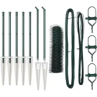 vidaXL Sechseckzaun mit Pfosten 10 x 0,4 m PVC-beschichteter Stahl