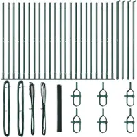 vidaXL Sechseckzaun mit Betonsockel 50 x 1,4 m PVC-beschichteter Stahl