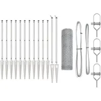 vidaXL Sechseckzaun mit Pfosten 25 x 0,4 m Verzinkter Stahl Silber