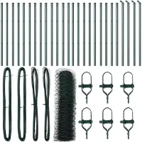 vidaXL Bodenmontierter Sechseckzaun 50 x 0,4 m PVC-beschichteter Stahl