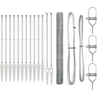 vidaXL Sechseckzaun mit Pfosten 25 x 1,6 m Verzinkter Stahl Silber