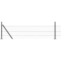 vidaXL Sechseckzaun mit Betonsockel 100 x 0,5 m Grau Netz