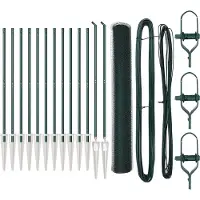 vidaXL Sechseckzaun mit Pfosten 25 x 1,2 m PVC-beschichteter Stahl