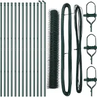 vidaXL Bodenmontierter Sechseckzaun 25 x 1,4 m PVC-beschichteter Stahl