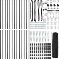 vidaXL Sechseckzaun mit Pfosten 50 x 0,5 m PVC-beschichteter Stahl