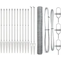 vidaXL Sechseckzaun mit Pfosten 25 x 1,2 m Verzinkter Stahl Silber