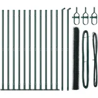 vidaXL Sechseckzaun mit Betonsockel 25 x 1,6 m PVC-beschichteter Stahl