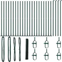 vidaXL Sechseckzaun mit Betonsockel 50 x 1,2 m PVC-beschichteter Stahl