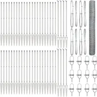vidaXL Sechseckzaun mit Pfosten 100 x 1,2 m Verzinkter Stahl Silber