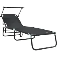 vidaXL Klappbare Sonnenliege Schwarz 190 x 57 x 81 cm Oxford