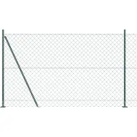 vidaXL Maschendrahtzaun mit Betonsockel 1,5 x 25 m Grün Netz