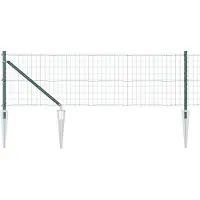 vidaXL Euro-Zaun mit Stacheln 10 x 0,4 m PVC-beschichteter Stahl Grün